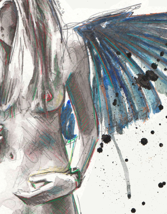 Yo soy el loro feróz | Dibujo de Mentiradeloro | Compra arte en Flecha.es