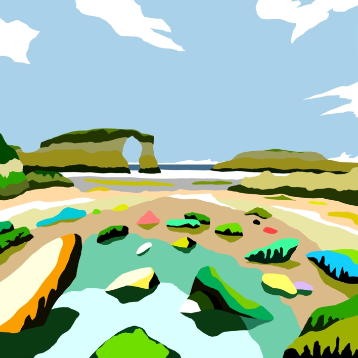 Playa de Las Catedrales (100x100cm) |Digital de ALEJOS | Compra arte en Flecha.es