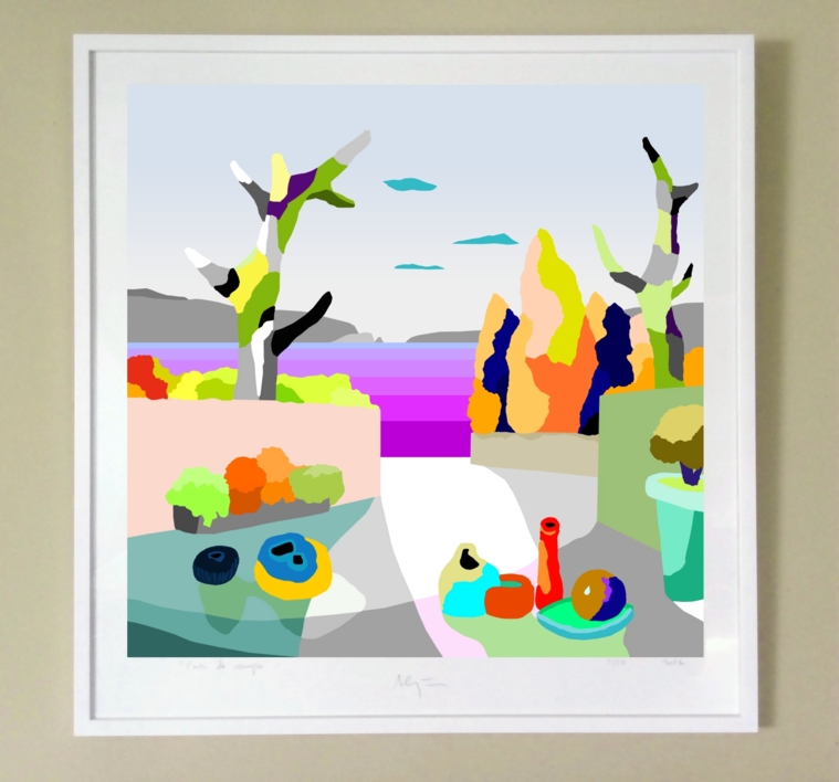 Juegos de verano (100x100cm) | Dibujo de ALEJOS | Compra arte en Flecha.es