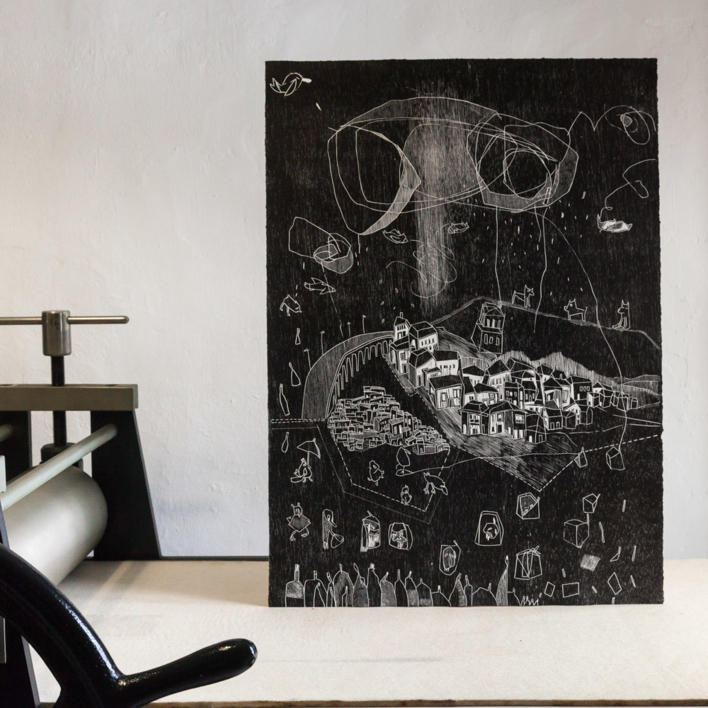 Sin fronteras. |Obra gráfica de Marta Aguirre | Compra arte en Flecha.es