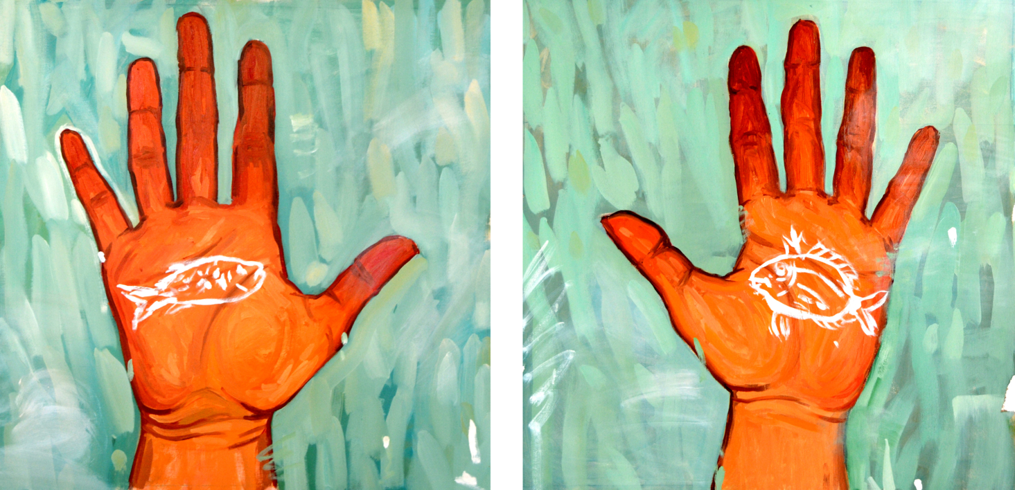 Manitas de pez |Pintura de Claudia Suárez | Compra arte en Flecha.es