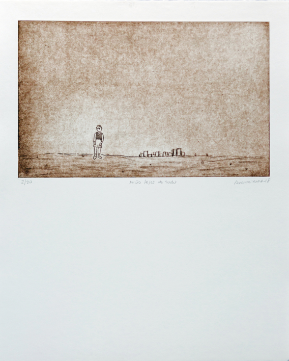 Niño lejos de todo |Obra gráfica de Ana Valenciano | Compra arte en Flecha.es