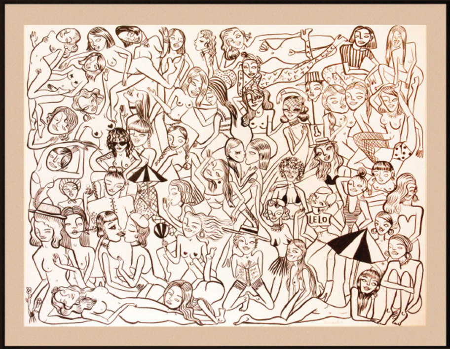 Des gens sympas |Dibujo de Miranda Makaroff | Compra arte en Flecha.es