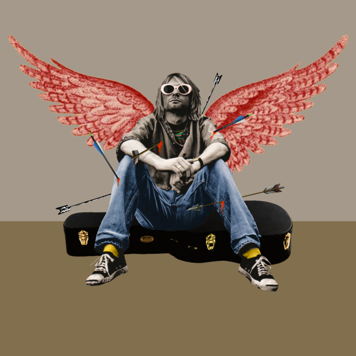 Kurt Cobain |Collage de Gabriel Aranguren | Compra arte en Flecha.es