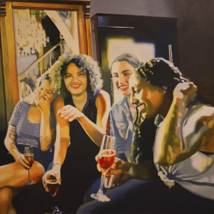 4 amigas |Pintura de Jose Belloso | Compra arte en Flecha.es