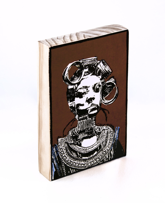 Tribu Mursi | Collage de Alicia Calbet | Compra arte en Flecha.es