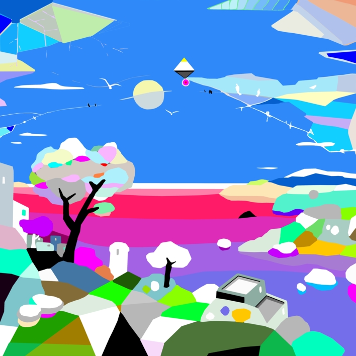 Costa Amalfitana (100x100cm) |Obra gráfica de ALEJOS | Compra arte en Flecha.es