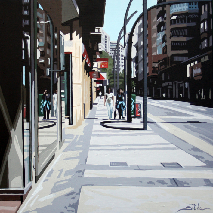 "REFLEJOS XXI. GRAN VÍA DE MURCIA". |Pintura de ROSANA SITCHA | Compra arte en Flecha.es