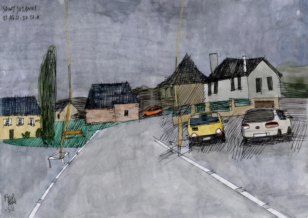 Une nuit à Sainte-Suznne |Dibujo de Eugenio Vega | Compra arte en Flecha.es