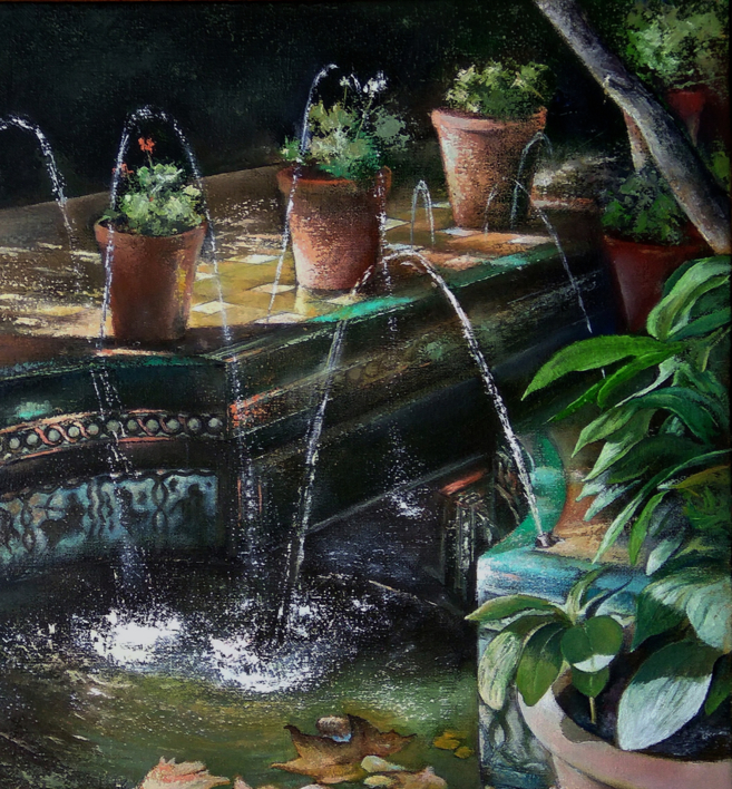 Jardín andaluz de la Casa de Sorolla | Pintura de TOMAS CASTAÑO | Compra arte en Flecha.es
