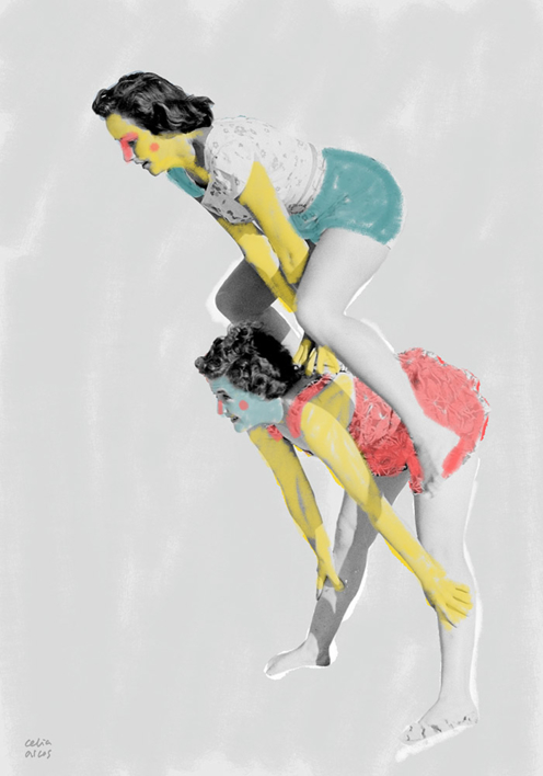 Huevo, pico, araña |Collage de Celia Arcos | Compra arte en Flecha.es