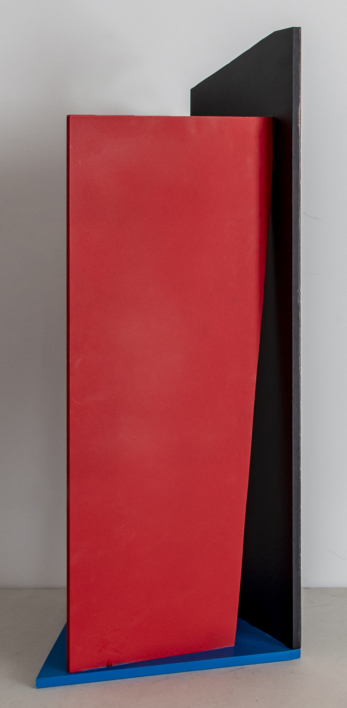 EQUILIBRIO EN ROJO NEGRO Y AZUL | Escultura de Federico Echevarria Sainz | Compra arte en Flecha.es