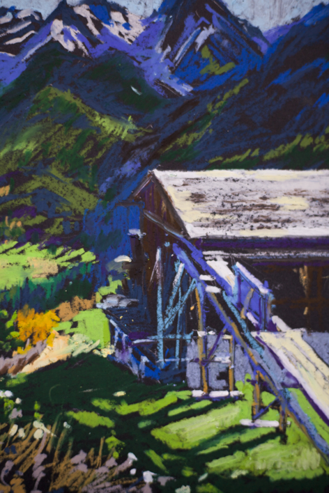 OLD MILL IN ALPES. SCUOL, SWITZERLAND. IMPRESSIONISTIC ETUDE ORIGINAL OIL PASTEL PAINTING. SMALL MOUNTAINS NATURE IMPRESSIONISM IMPRESSION DECOR TRAVEL BRIGHT | Pintura de Sasha Romm Art | Compra arte en Flecha.es