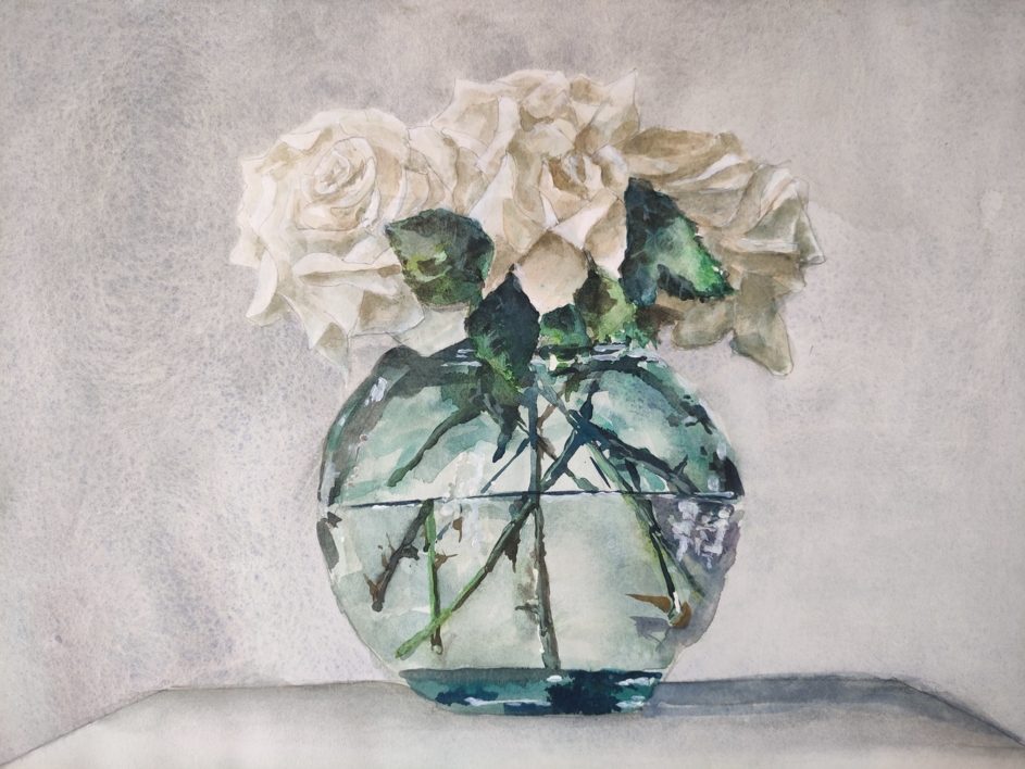 Rosas blancas |Pintura de Luis Imedio | Compra arte en Flecha.es