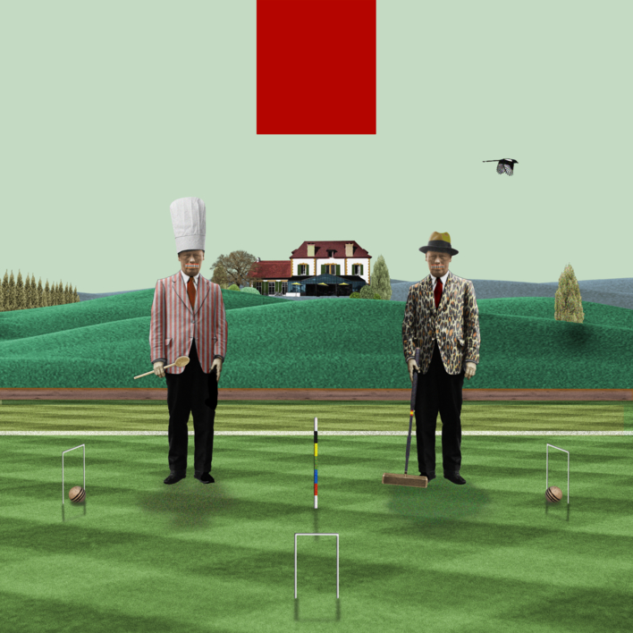 Gaztelur, cuisine el croquet |Collage de Gabriel Aranguren | Compra arte en Flecha.es
