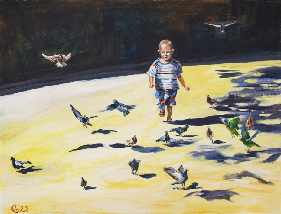 RUN LIKE NOBODIE IS WATCHING. L'ART DE VIVRE SERIES. |Pintura de Sasha Romm Art | Compra arte en Flecha.es