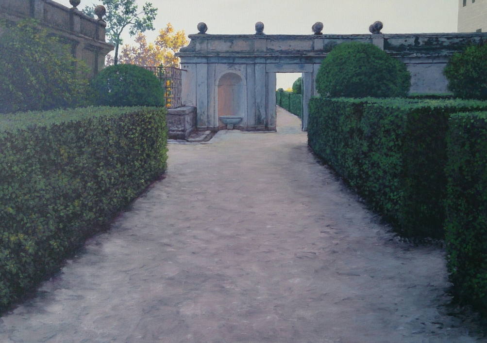 Jardín del Escorial |Pintura de Tomás Guzmán | Compra arte en Flecha.es