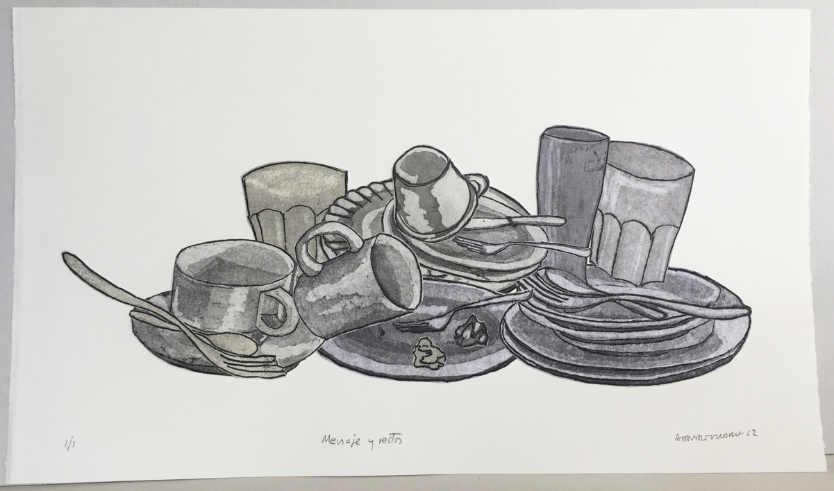 Menaje y restos |Obra gráfica de Ana Valenciano | Compra arte en Flecha.es