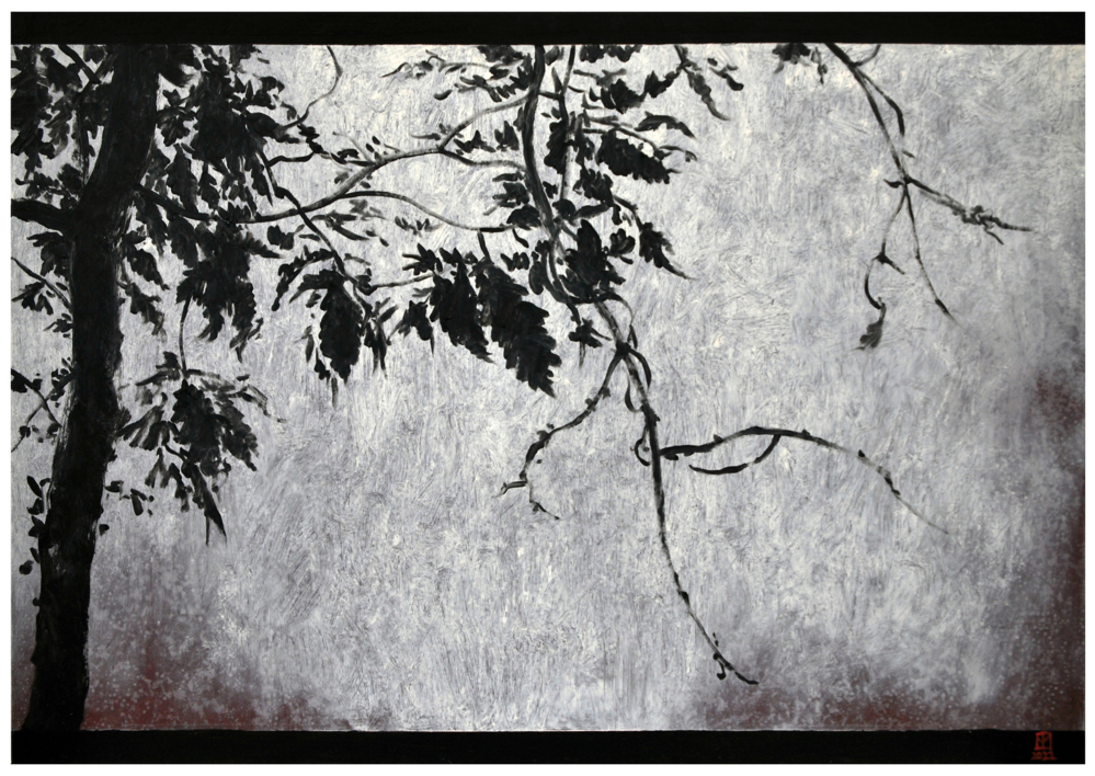 Rama de roble. Contraluz |Pintura de Manuel Luca de tena | Compra arte en Flecha.es