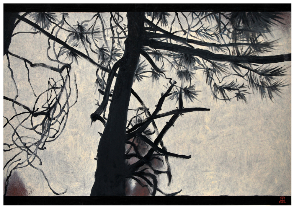 Pinos. Contraluz |Pintura de Manuel Luca de tena | Compra arte en Flecha.es