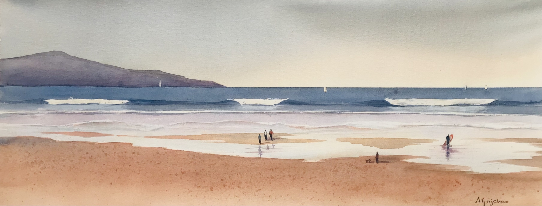 Playa en otoño |Pintura de Chela Grijelmo | Compra arte en Flecha.es
