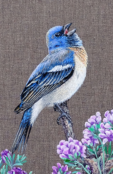 El Pajaro Azul Cantando. | Pintura de Anastasia Woron | Compra arte en Flecha.es