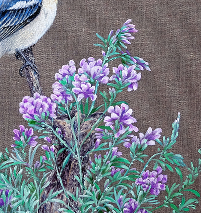 El Pajaro Azul Cantando. | Pintura de Anastasia Woron | Compra arte en Flecha.es