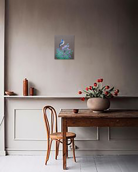 El Pajaro Azul Cantando. | Pintura de Anastasia Woron | Compra arte en Flecha.es