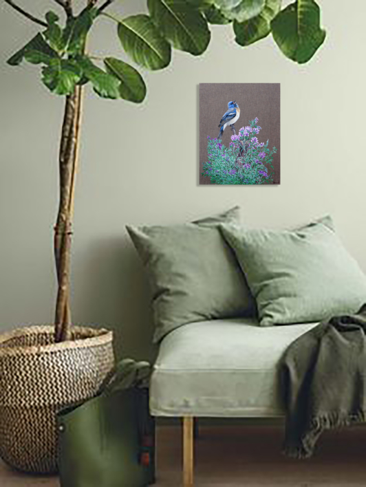 El Pajaro Azul Cantando. | Pintura de Anastasia Woron | Compra arte en Flecha.es