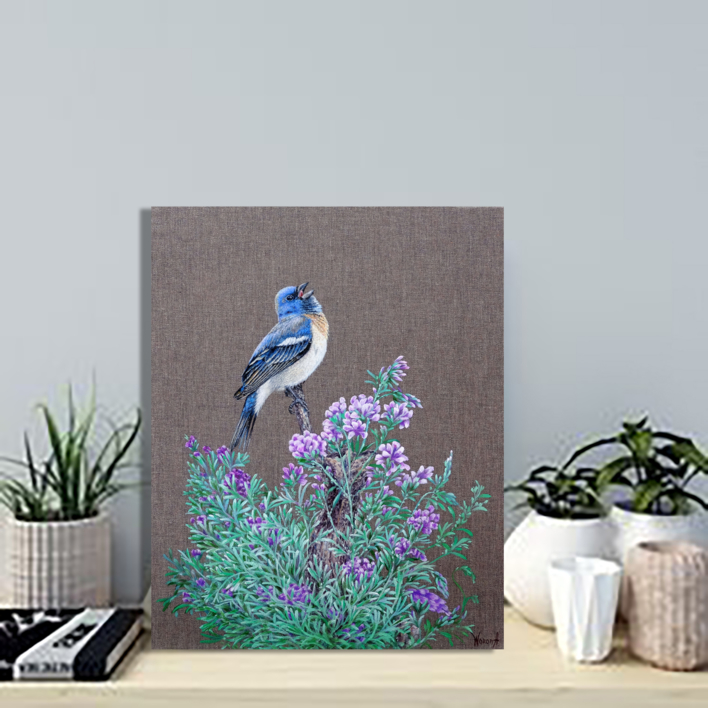 El Pajaro Azul Cantando. | Pintura de Anastasia Woron | Compra arte en Flecha.es
