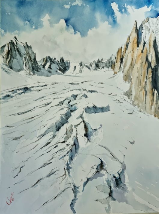 VALLE BLANCO, CHAMONIX |Pintura de Jacques Villares | Compra arte en Flecha.es