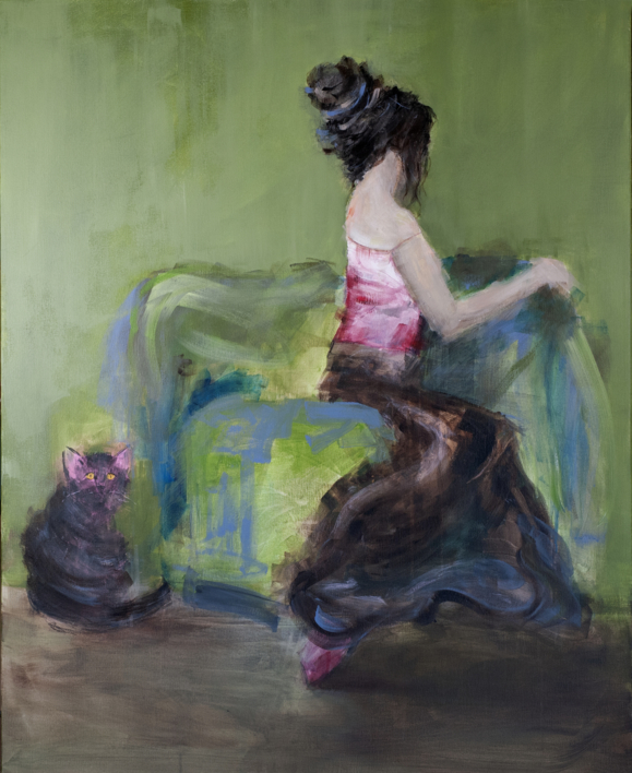 A la expectativa |Pintura de Carolina | Compra arte en Flecha.es