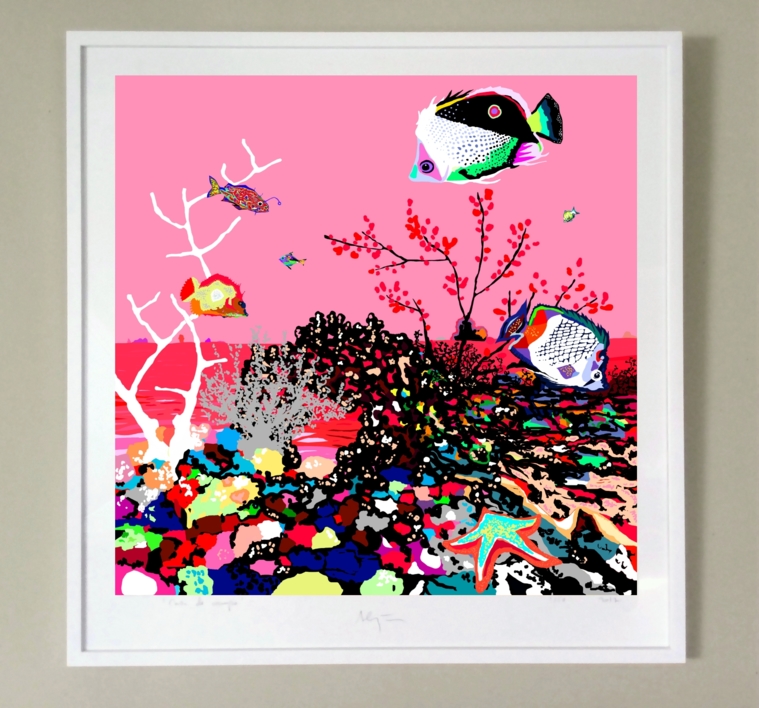 Peces de ciudad (81x81cm) | Dibujo de ALEJOS | Compra arte en Flecha.es