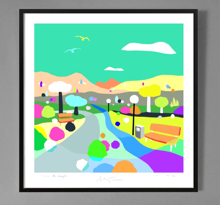 El parque (81x81cm) | Dibujo de ALEJOS | Compra arte en Flecha.es