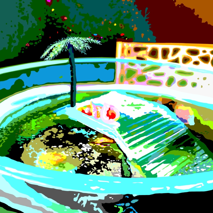 Una isla del Caribe (81x81cm) |Dibujo de ALEJOS | Compra arte en Flecha.es