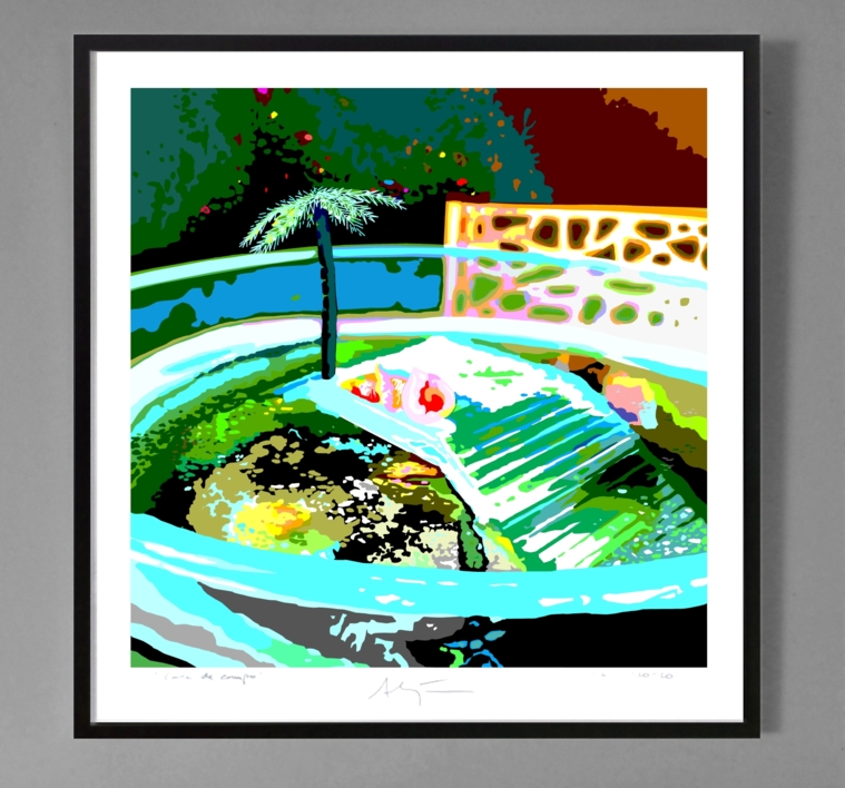 Una isla del Caribe (81x81cm) | Dibujo de ALEJOS | Compra arte en Flecha.es