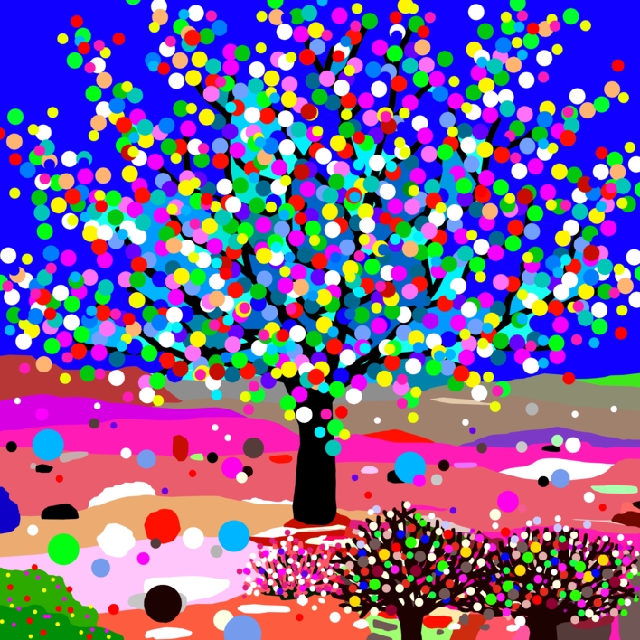 Las semillas luminosas (81x81cm) |Dibujo de ALEJOS | Compra arte en Flecha.es
