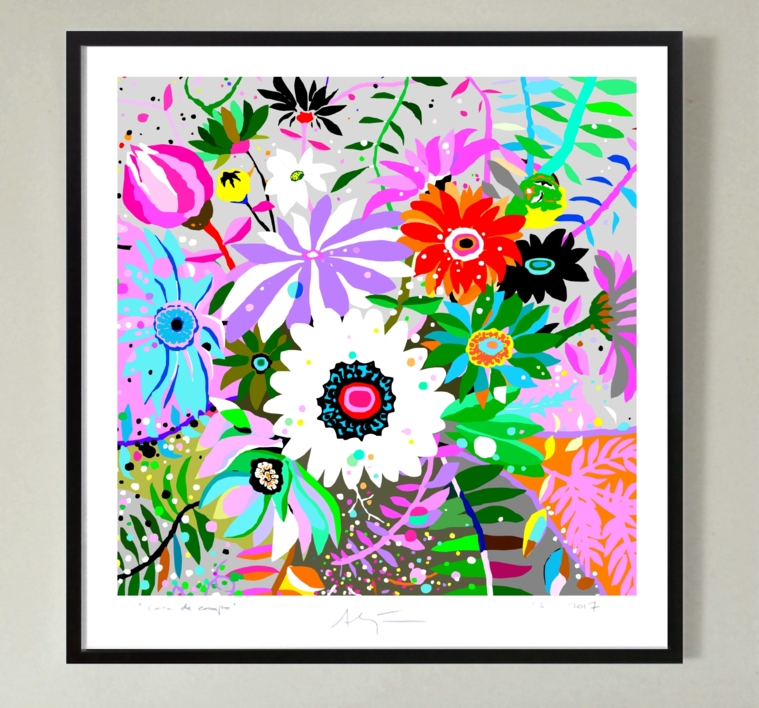 Flores para María (61x61cm) | Dibujo de ALEJOS | Compra arte en Flecha.es