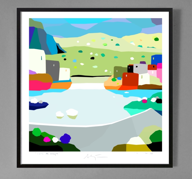 El embalse (61x61cm) | Dibujo de ALEJOS | Compra arte en Flecha.es