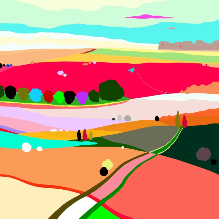 Casa Castillo (61x61cm) |Dibujo de ALEJOS | Compra arte en Flecha.es