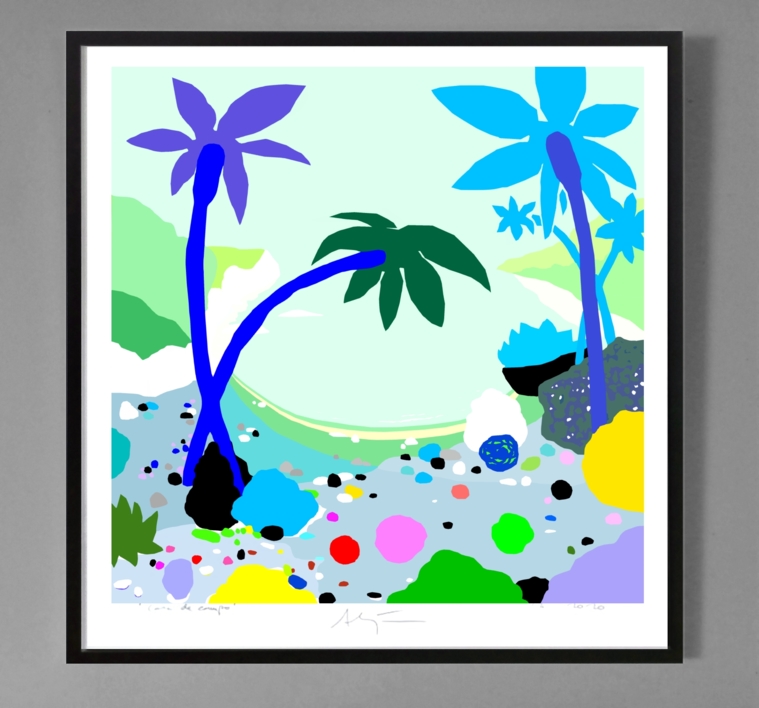 La pequeña cala ( 61x61cm) | Dibujo de ALEJOS | Compra arte en Flecha.es