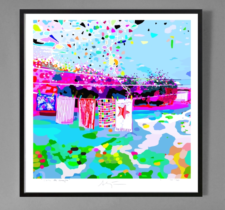 La estrella del cielofun (61x61cm) | Dibujo de ALEJOS | Compra arte en Flecha.es