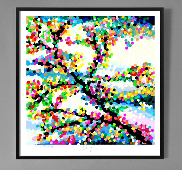 Paraíso DOT (61x61cm) | Dibujo de ALEJOS | Compra arte en Flecha.es