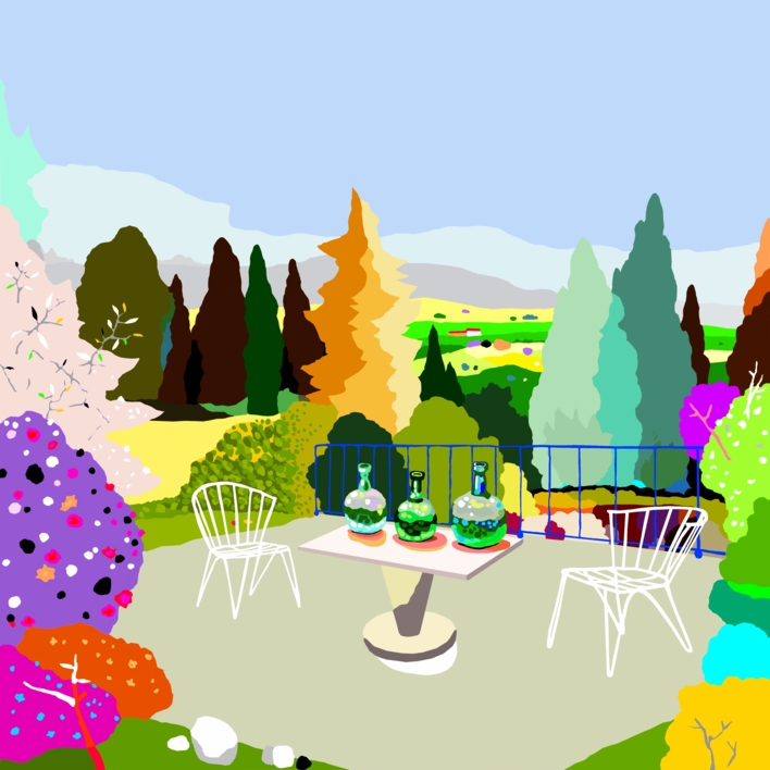 El mirador (43x43cm) |Dibujo de ALEJOS | Compra arte en Flecha.es