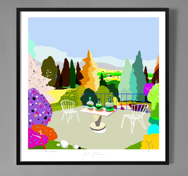 El mirador (43x43cm) | Dibujo de ALEJOS | Compra arte en Flecha.es