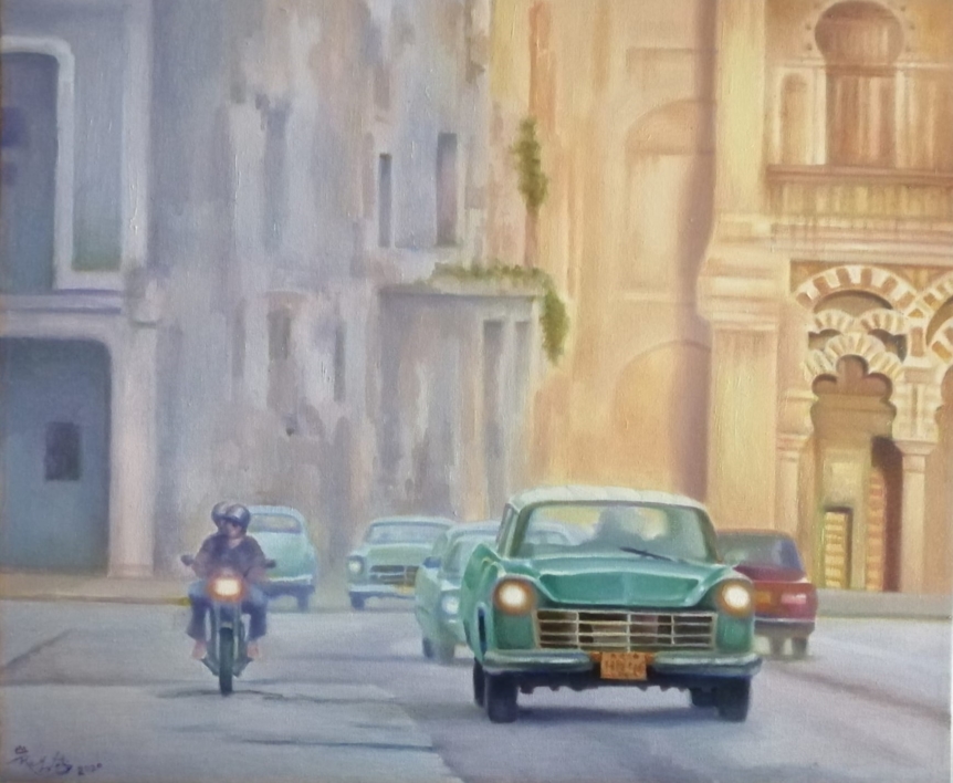 Atardecer en La Habana  Vieja |Pintura de Rey Veliz | Compra arte en Flecha.es