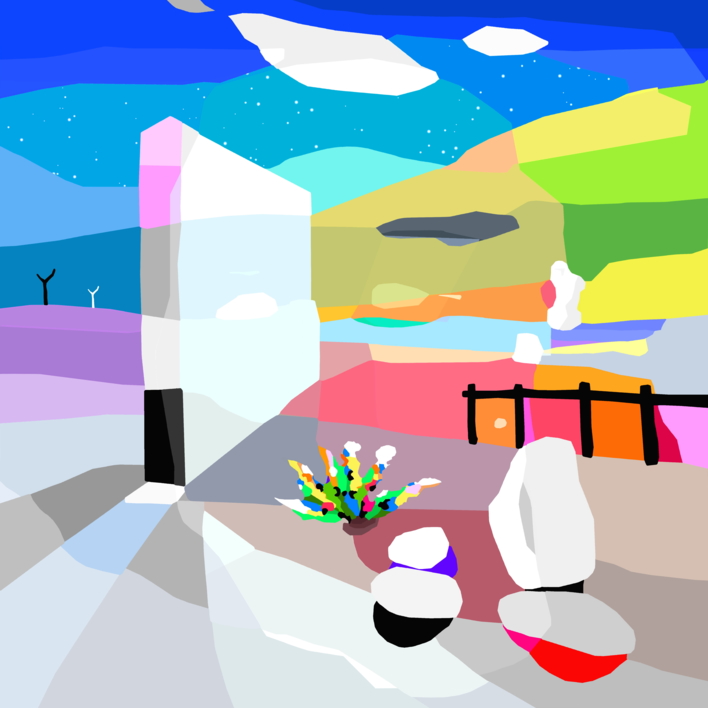 Cara a cara (61x61cm) |Dibujo de ALEJOS | Compra arte en Flecha.es