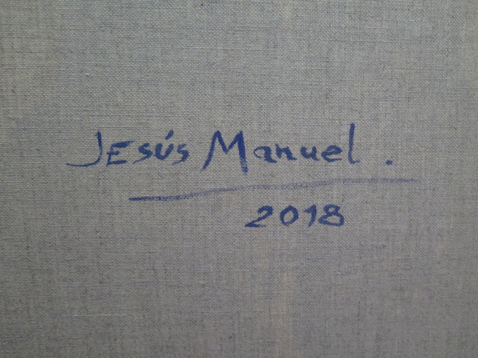 En la cola del autobús | Pintura de JESÚS MANUEL MORENO | Compra arte en Flecha.es