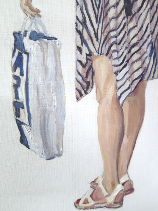 En la cola del autobús | Pintura de JESÚS MANUEL MORENO | Compra arte en Flecha.es
