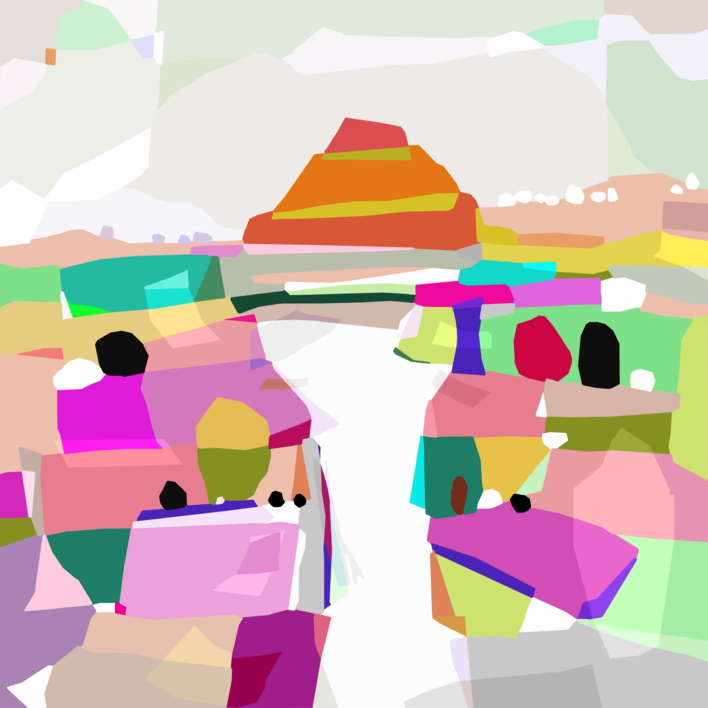 Shangri-La (43x43cm) | Dibujo de ALEJOS | Compra arte en Flecha.es